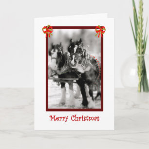 Cartes Pour Fêtes Annuelles Clydesdale Draft Hors, Joyeux Noël