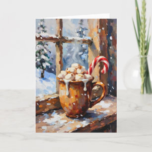Cartes Pour Fêtes Annuelles Coca chaud de Noël avec Marshmallows rôtis