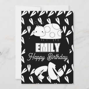 Cartes Pour Fêtes Annuelles Coccinelle Mignonne Cœurs Coloriage Fête d'Anniver