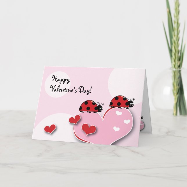Cartes Pour Fêtes Annuelles Coccinelle personnalisable Valentine (Devant)
