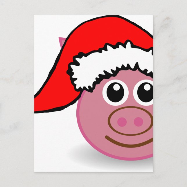 Cartes Pour Fêtes Annuelles cochon de noël (Devant)