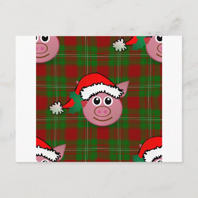 Cartes Pour Fêtes Annuelles cochon de noël (Devant)