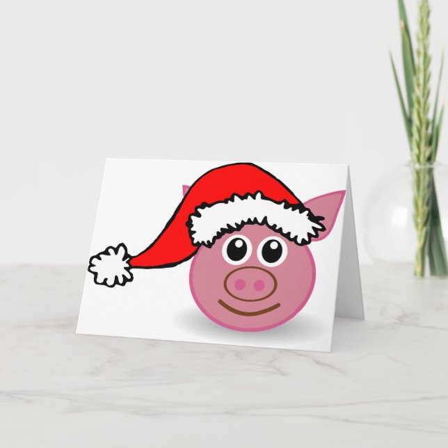 Cartes Pour Fêtes Annuelles cochon de noël (Devant)