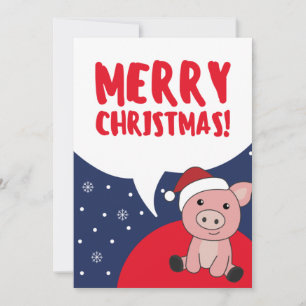 Cartes Pour Fêtes Annuelles Cochon Joyeux Noël Animaux Cochons