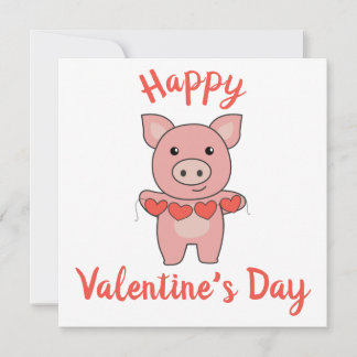 Cartes Pour Fêtes Annuelles Cochon pour la Saint-Valentin Beaux animaux avec c