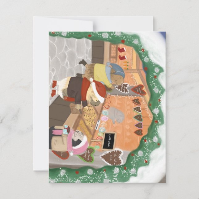 Cartes Pour Fêtes Annuelles Cochons de Guinée au marché de Noël (Devant)