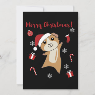 Cartes Pour Fêtes Annuelles Cochons d'Inde Noël Animaux d'hiver