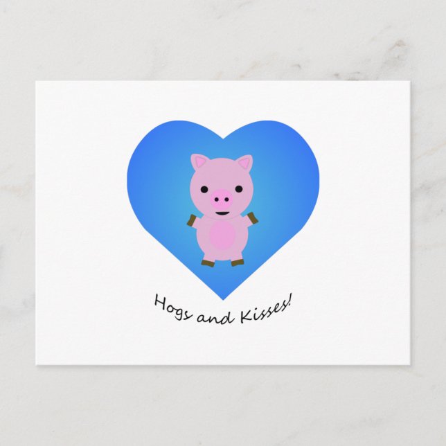 Cartes Pour Fêtes Annuelles Cochons et Bisous Pig (Devant)