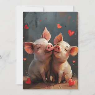 Cartes Pour Fêtes Annuelles Cochons miniatures Saint-Valentin