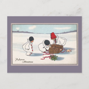 Cartes Pour Fêtes Annuelles Cochons sur le Lam Vintage Christmas