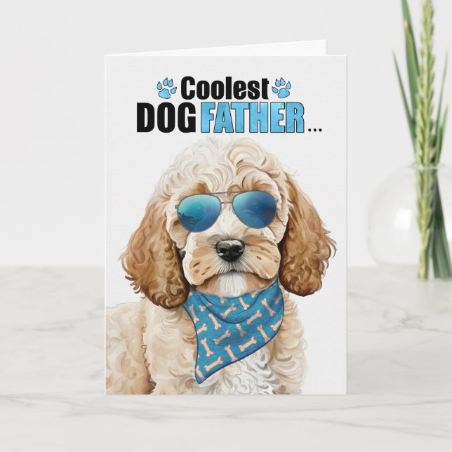 Cartes Pour Fêtes Annuelles Cockapoo Chien Coolest Papa Jamais Fête des pères (Devant)