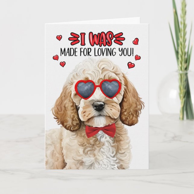 Cartes Pour Fêtes Annuelles Cockapoo Chien fait pour vous aimer Valentine (Devant)