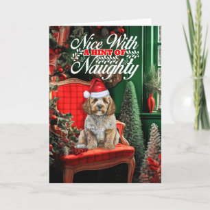 Cartes Pour Fêtes Annuelles Cockapoo Père Noël Christmas Dog Naughty Nice
