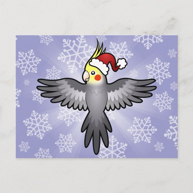 Cartes Pour Fêtes Annuelles Cockatiel de Noël (Devant)