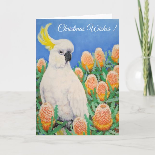 Cartes Pour Fêtes Annuelles Cockatoos - Voeux de Noël (Devant)