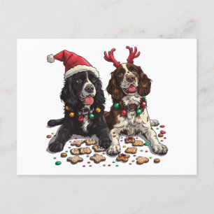 Cartes Pour Fêtes Annuelles Cocker de Noël Chiens espagnols