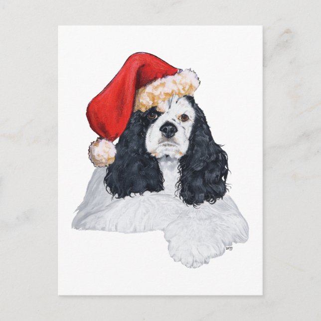 Cartes Pour Fêtes Annuelles Cocker Spaniel Américain Noël (Devant)