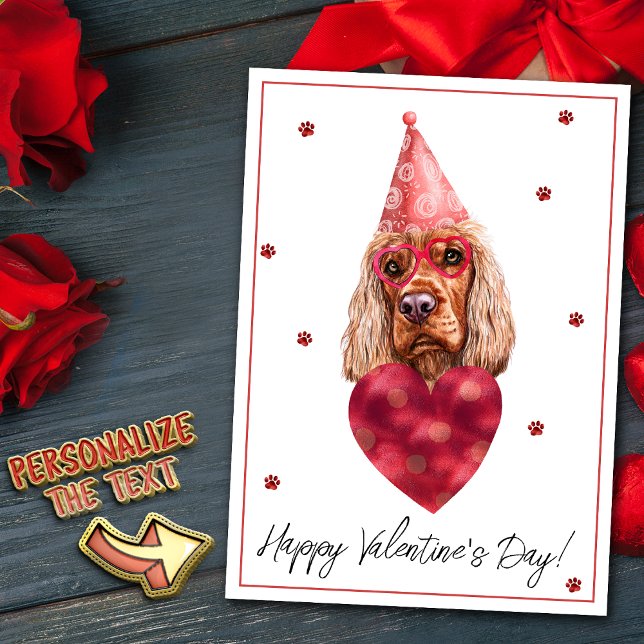 Cartes Pour Fêtes Annuelles Cocker Spaniel Amoureux des chiens Valentine Cadea (Créateur téléchargé)