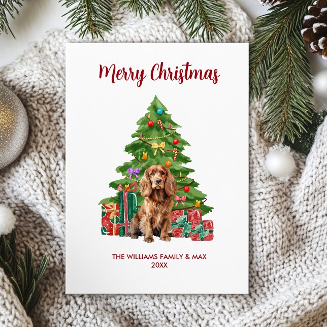 Cartes Pour Fêtes Annuelles Cocker Spaniel Chien Famille Noël (Créateur téléchargé)