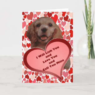 Cartes Pour Fêtes Annuelles Cocker Spaniel Je Vais Vous Lick Valentine Card