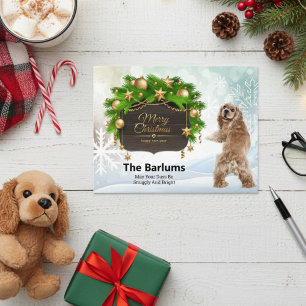 Cartes Pour Fêtes Annuelles Cocker Spaniel Joyeux Noël Personnalisé