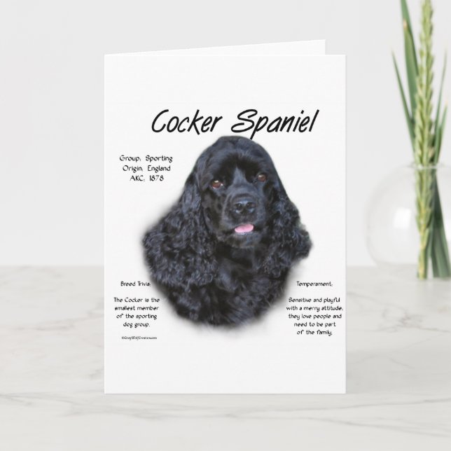 Cartes Pour Fêtes Annuelles Cocker Spaniel (noir) Histoire Design (Devant)