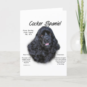 Cartes Pour Fêtes Annuelles Cocker Spaniel (noir) Histoire Design