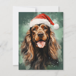 Cartes Pour Fêtes Annuelles Cocker Spaniel peinture à la brosse de Noël