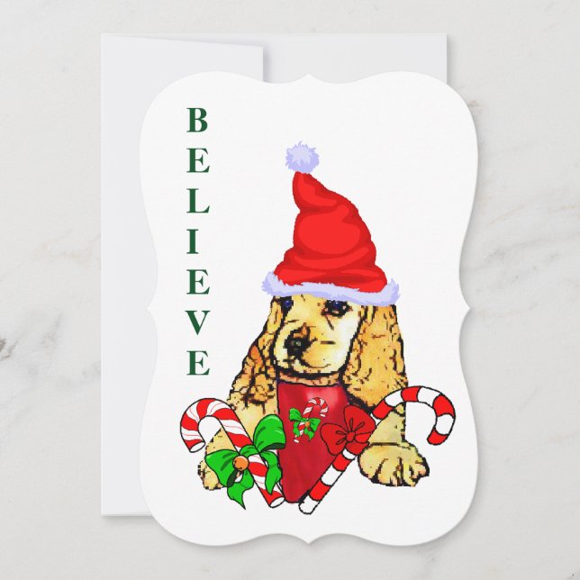 Cartes Pour Fêtes Annuelles Cocker Spaniel Puppy Noël (Devant)