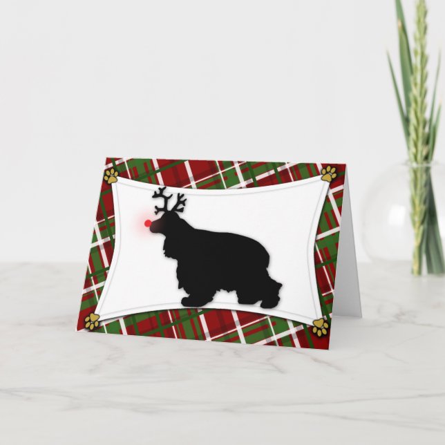 Cartes Pour Fêtes Annuelles Cocker Spaniel Reindeer Christmas (Devant)
