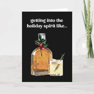 Cartes Pour Fêtes Annuelles Cocktail d'aquarelle au Whiskey Spirit
