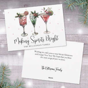 Cartes Pour Fêtes Annuelles Cocktail de Noël Festif