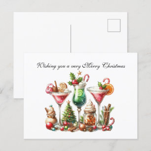 Cartes Pour Fêtes Annuelles Cocktail de Noël personnalisable Festive