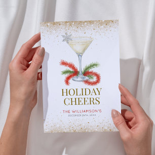 Cartes Pour Fêtes Annuelles Cocktail de vacances Martini Noël