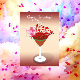 Cartes Pour Fêtes Annuelles Cocktail Love Citation Valentine Sweeping Hearts m