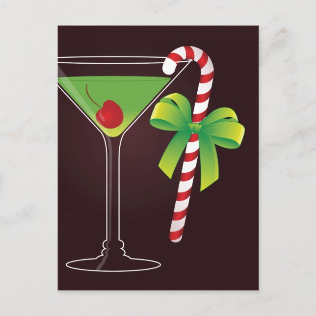 Cartes Pour Fêtes Annuelles Cocktail sucre de canne Noël (Devant)