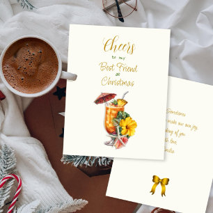 Cartes Pour Fêtes Annuelles Cocktail Tropical Meilleur Ami Vœux de Noël