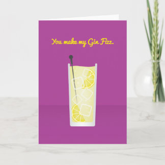 Cartes Pour Fêtes Annuelles Cocktail Valentine : You make my gin fizz
