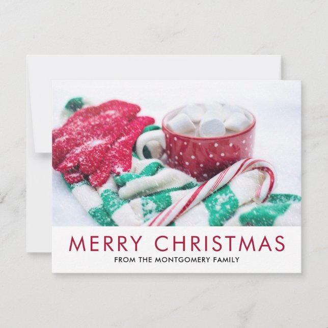 Cartes Pour Fêtes Annuelles Cocoa de Noël | SUCRE DE CANNE | Écharpe & Mitts (Devant)