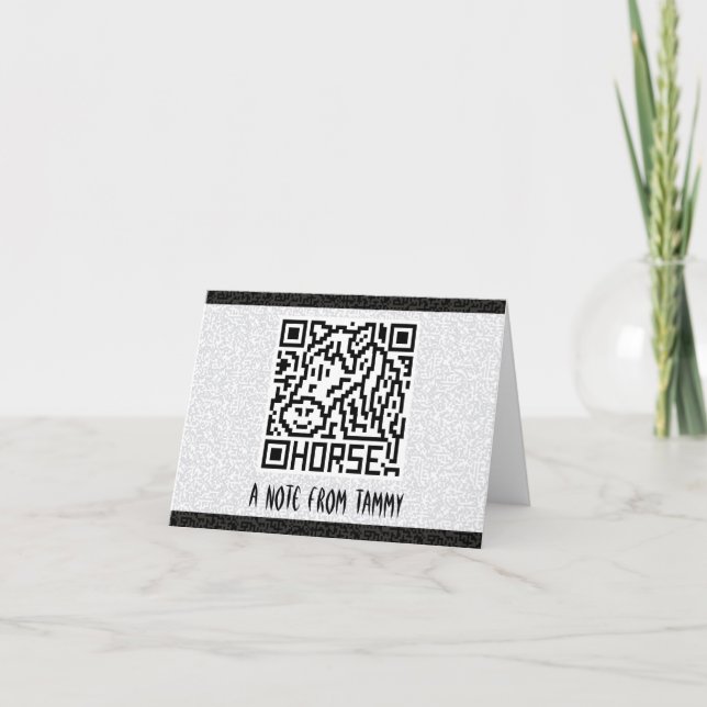 Cartes Pour Fêtes Annuelles Code de QR le cheval (Devant)