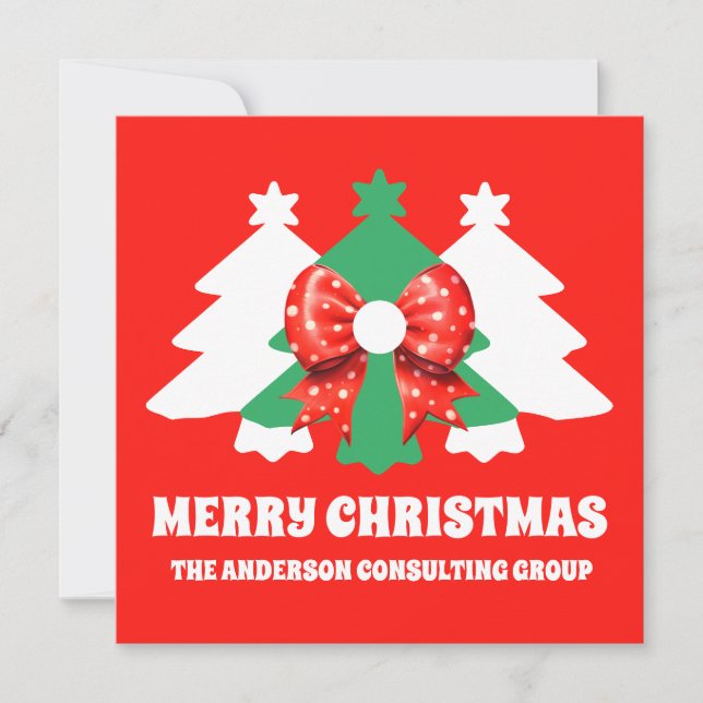 Cartes Pour Fêtes Annuelles Code QR de logo d'entreprise moderne éditable Noël (Devant)