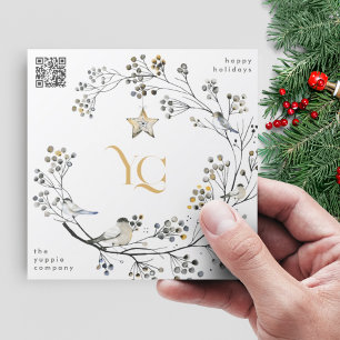 Cartes Pour Fêtes Annuelles CODE QR de Noël pour Entreprise avec LOGO Moderne