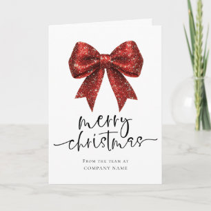 Cartes Pour Fêtes Annuelles Code QR du logo Red Bow Corporate Joyeux Noël