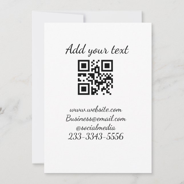 Cartes Pour Fêtes Annuelles code QR personnalisé simple ajouter votre nom text (Devant)