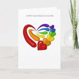 Cartes Pour Fêtes Annuelles coeur arc-en-ciel, HAPPY VALENTINES DAME LOVER