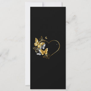 Cartes Pour Fêtes Annuelles Coeur aux papillons d'or
