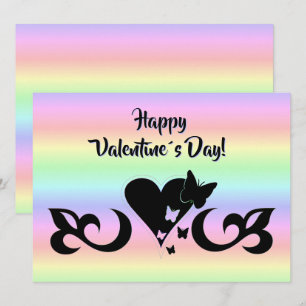 Cartes Pour Fêtes Annuelles Coeur avec papillon et Lily