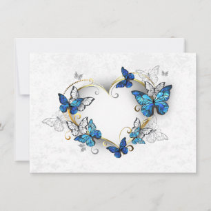Cartes Pour Fêtes Annuelles Coeur bijoux avec papillons Morpho