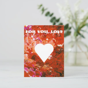 Cartes Pour Fêtes Annuelles Cœur blanc sur Saint-Valentin plat personnalisable