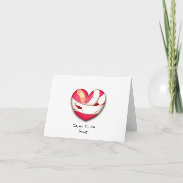 Cartes Pour Fêtes Annuelles Coeur blessé Valentine (Devant)